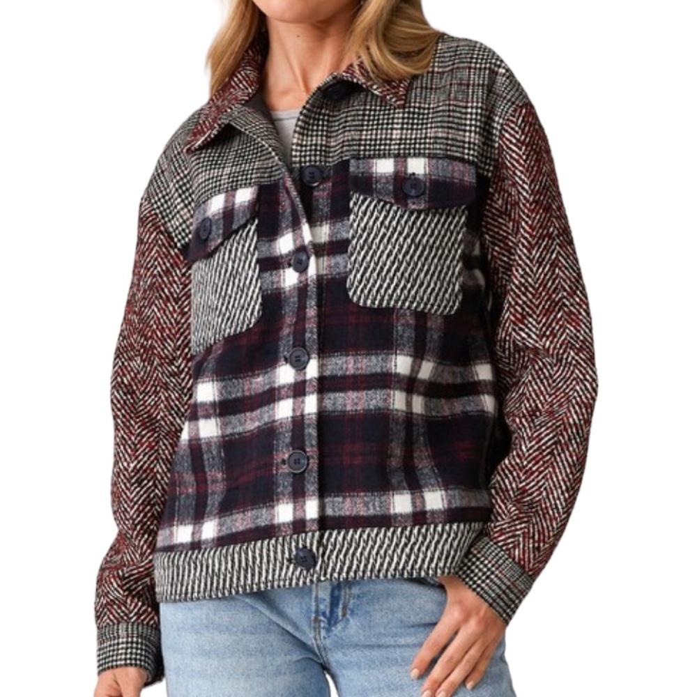 Lovestitch Plaid Jean Jacket